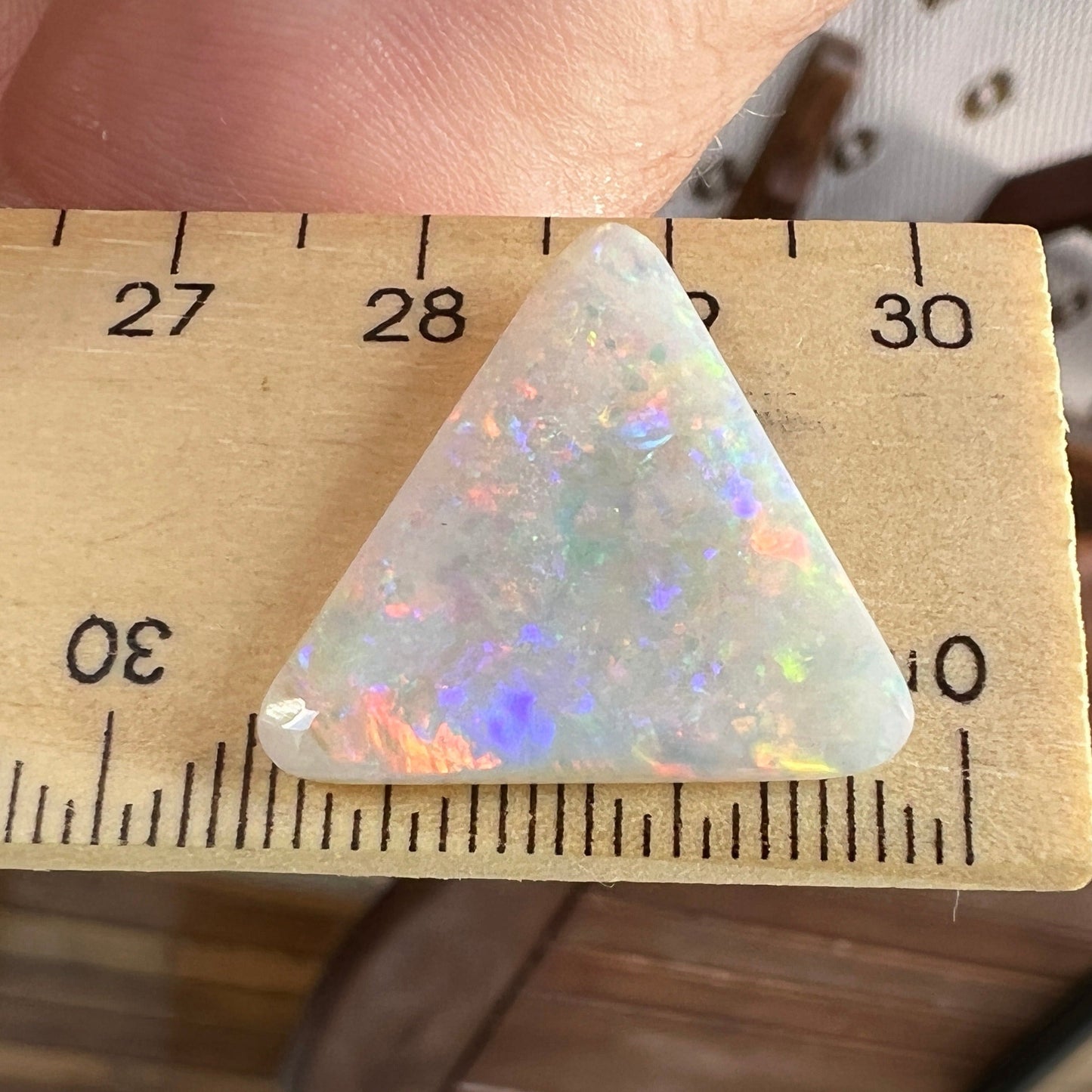 Lightning Ridge Crystal Opal. What a beauty! Great shape with all the colours. Ready to set into a ring or pendant.