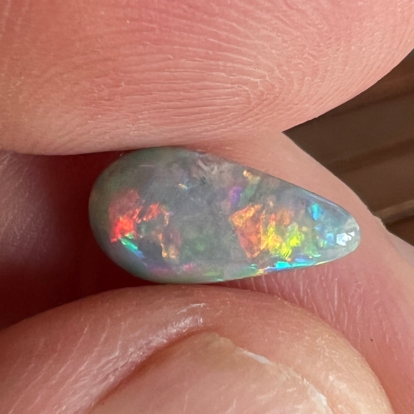 Rare Mintabie solid black opal. A perfect specimen displaying an impressive play of colour. Ready for that special person.
