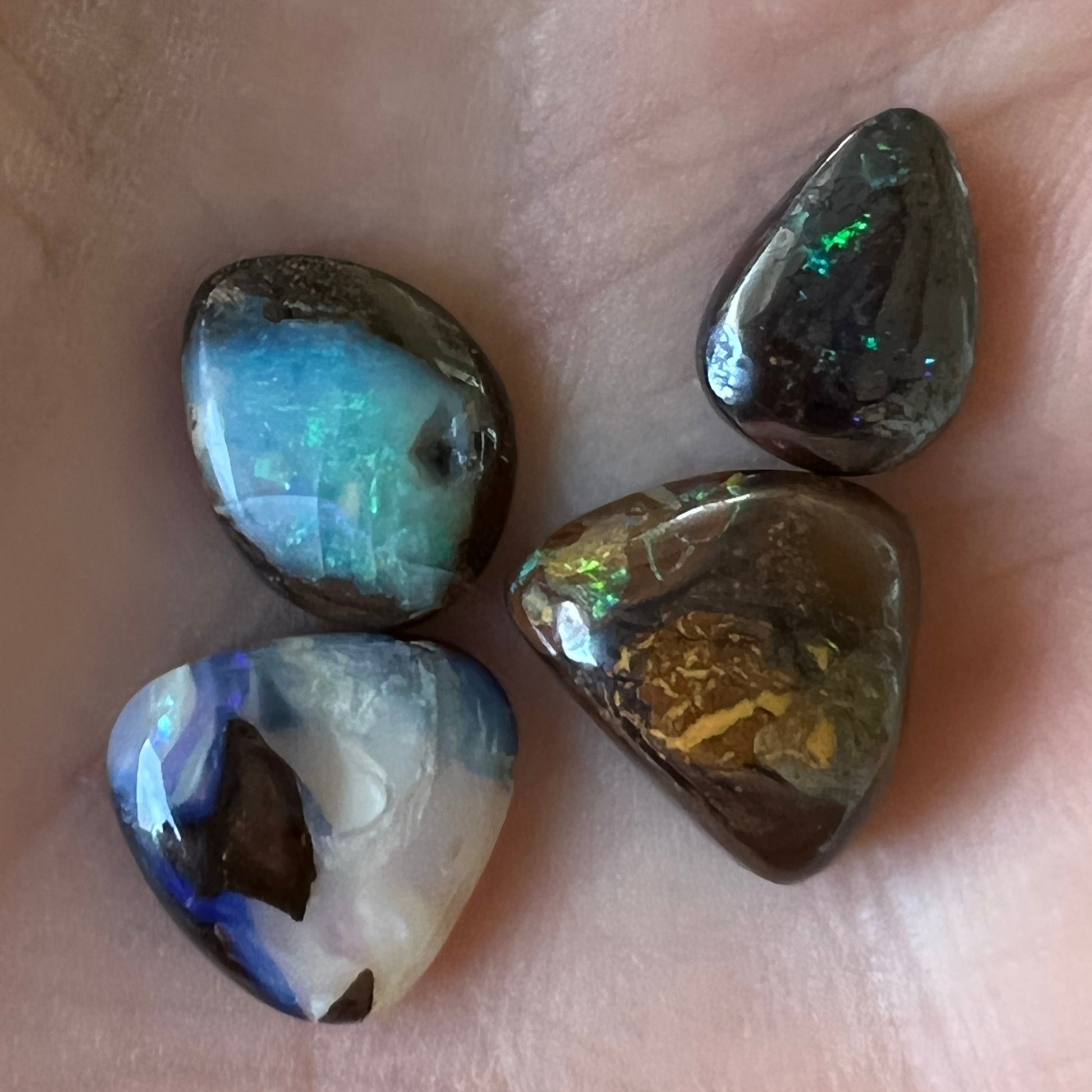 Four unique stones from Winton showing a range of lovely colours.