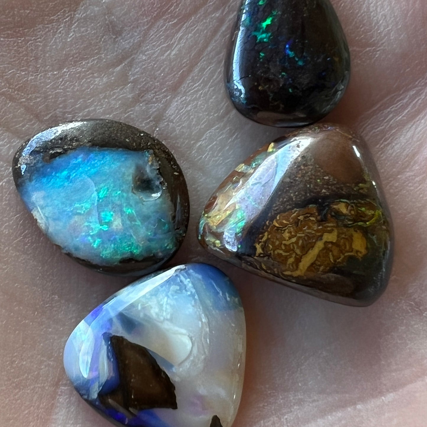 Four unique stones from Winton showing a range of lovely colours.