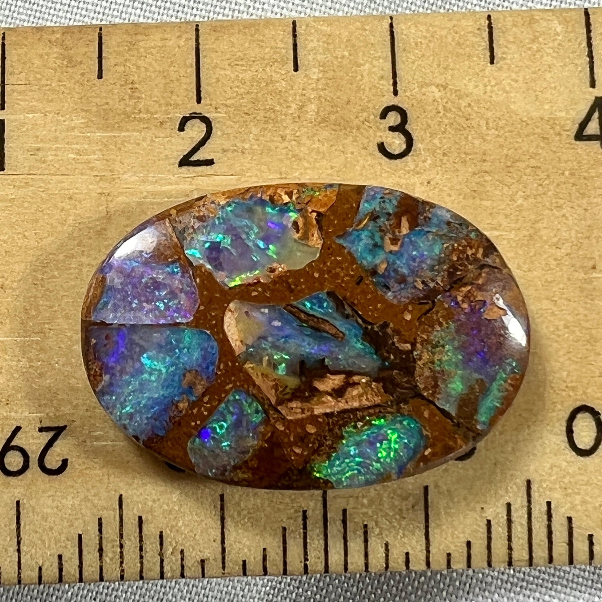 Beautiful boulder opal from Winton. Really unusual stone. Will make a wonderful pendant.