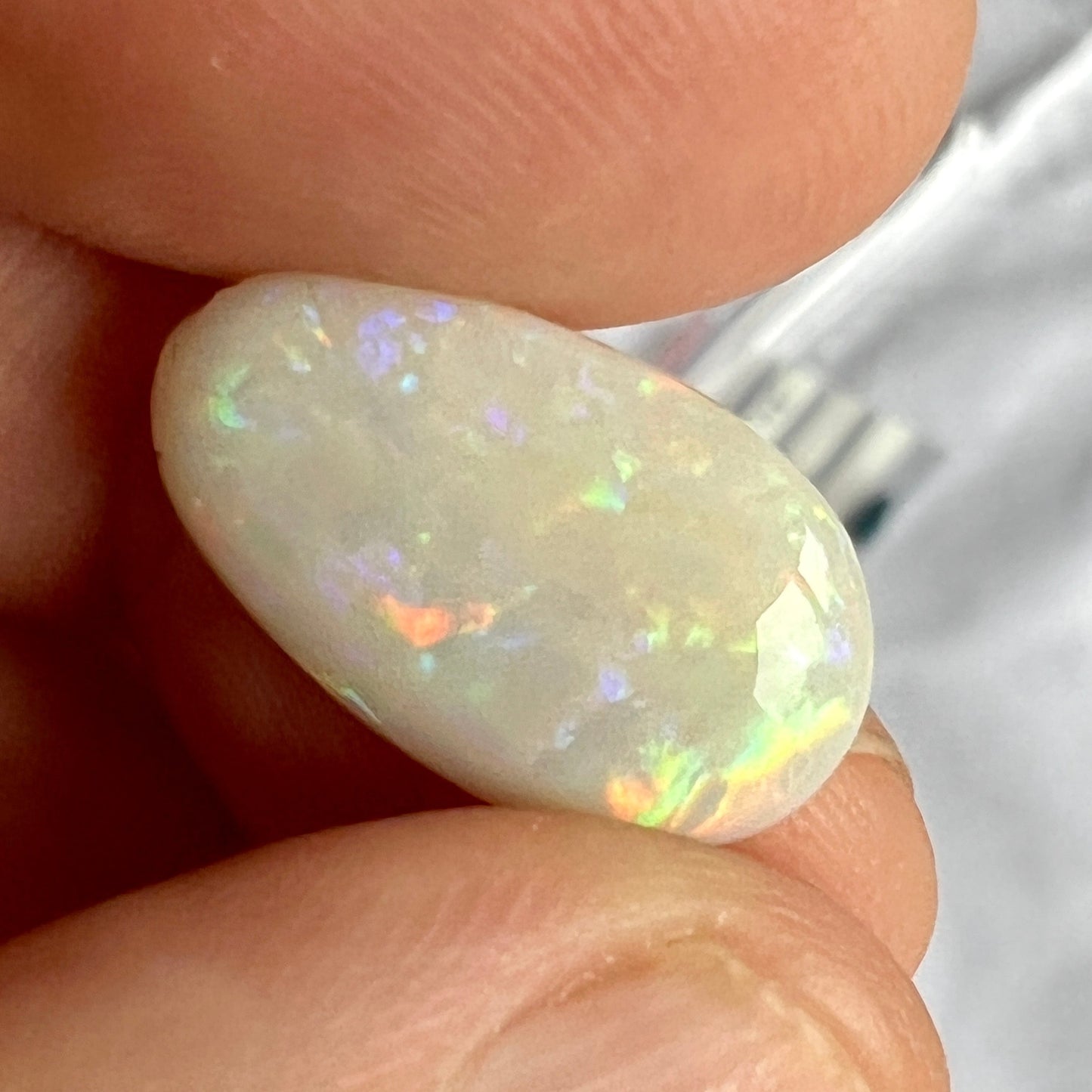 This awesome stone is cut and polished to perfection. From the outback opal mines of Grawin, near Lightning Ridge. Displaying a multitude of beautiful colours.